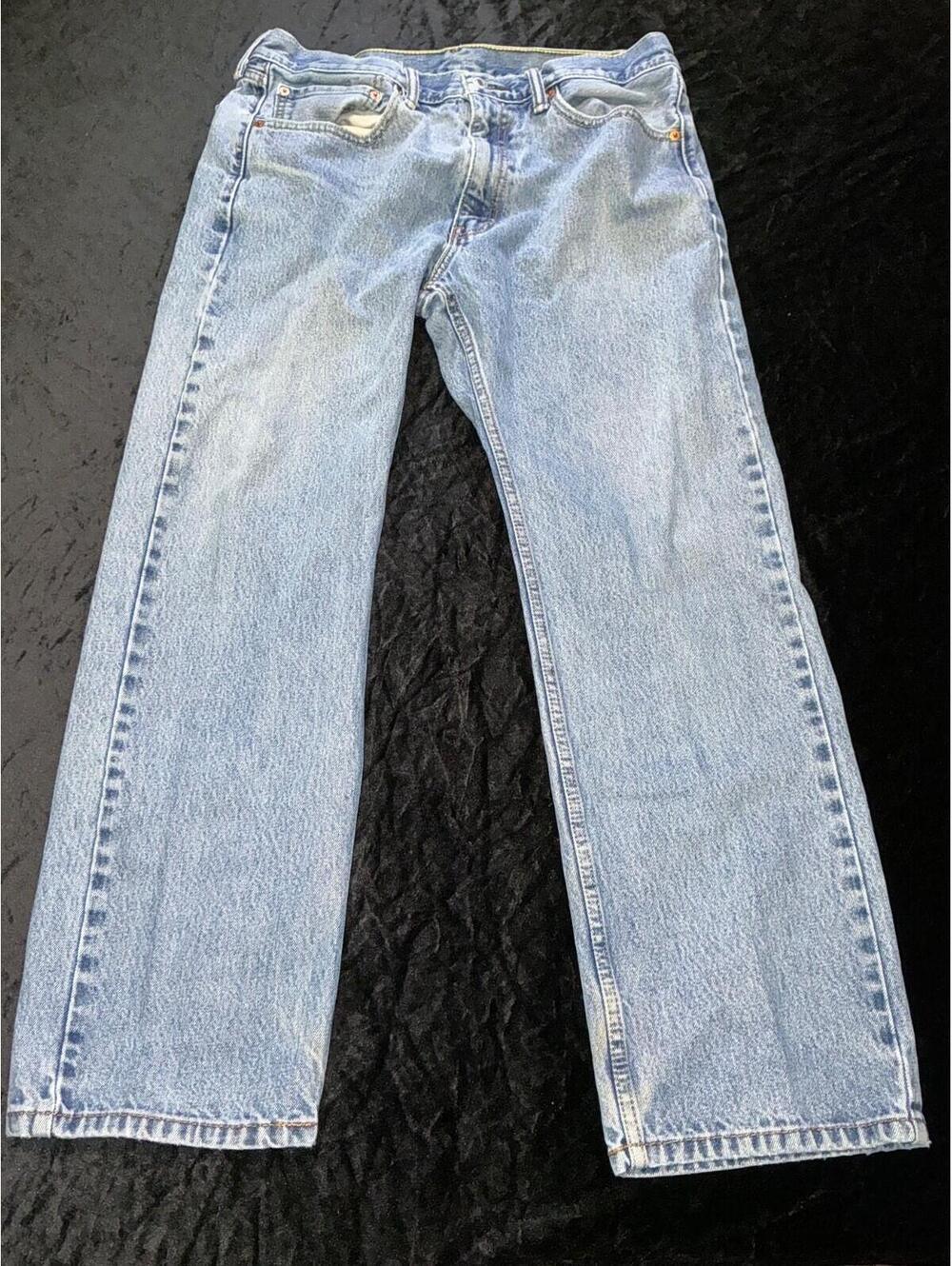 Levis 505 Jeans Size 36x30 Regular Fit Straight Leg Blue Acid Wash Vintage 90’s